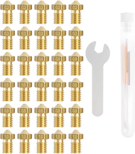 5 Buses D'imprimante 3D 0,2 Mm M6 - Pour Filament 1,75mm, Compatible V5/V6, Laiton - Remplacement Tête D'extrusion