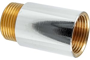 tecuro Hahnverlängerung 3/4 Zoll x 50 mm - nach Trinkwasserverordnung 50930-6, nach DIN 3523, Messing CW 617 N glanzverchromt