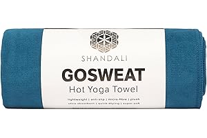 SHANDALI SUEDE Super Absorbent Anti-Slip 100% Microfiber Hot Yoga Towel - Best for Bikram/HOT Yoga & Camping/Outdoor - Evening Blue, Standard - 26.5 x 72