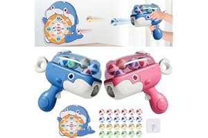 XAZASTOV Gun Shooting Games Toys, 2PCS Whale Toy Guns with Target, Dart Board Games for Kids Blaster Gun with 24 Sticky Balls, Indoor Outdoor Toys for 3 4 5 6 7 8 Year Old Boys Girls Birthday Party