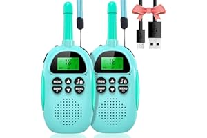 Uleway Walkie Talkie Niños Recargables Walky Talky para Niñas 16 Canales de Largo Alcance 3 km VOX con Pantalla LCD retroiluminada y Linterna para Camping, Juguetes Regalos para Niños