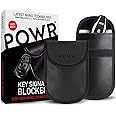 Powr Faraday Pouch for Car Keys, Pack of 2, Anti-theft Keyless Key Signal, Dual Blocker Layer Shielding Bag, RFID Security & Fob Protection (original Black)