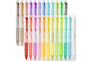 Four Candies 0,7 mm radierbare Gelstifte, lassen Fehler verschwinden, farbige Stifte, 24 Farben, einziehbare, feinspitzige radierbare Stifte zum Schreiben, Zeichnen, Planen und für Schulbedarf