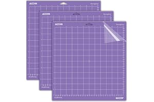 AOOIIN Tappetino da taglio per Cricut Maker, Forte Presa tappetini da taglio per Cricut Explore One/Air/Air 2/Maker con taglio antiscivolo, accessori di ricambio per Cricut, confezione da 3