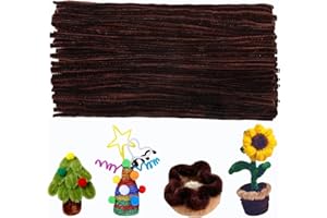 BENLAY 100 Stück Dunkelbraun Pfeifenreiniger Chenille Stiel Solide Farbe Pfeifenreiniger lose für Halloween、Weihnachten DIY Handwerk liefert dicke Pfeifenreiniger Chenille Stiele （Braun）