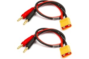 ZHITING 2 pièces XT90 Connecteurs de Prise Mâle à 4.0 Adaptateur de Prise Banane 37.5 cm 12AWG pour Quadrirotor Hélicoptère RC