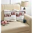 Furnistitchs Premium Decorative Throw Cushion Pillow Cover Boho Home Decor - Living Room Bedroom Couch Sofa Cushion Covers 16 inch x 16 inch (Maroon Waterfall, 2)