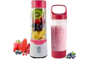 ‎COKUNST COKUNST Mixer Smoothie Maker, 530ml Portable Blender mit 6 Klingen Edelstahl, Wiederaufladbarem Typ-C, Mini Tragbar Mixer Shaker mit Reisedeckel für die Reisesportküche
