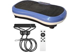 FFitness Plataforma Vibrante Ultra Slim 9 Programas 99 km/h Training Aerobic Ejercicios Musculares Bandas de Resistencia | MAX 120 kg