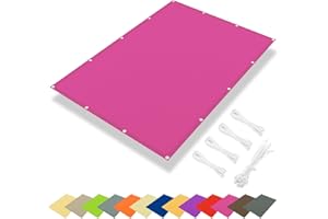 IOAOI 3x3M Sun Shade Sail Waterproof, 95% UV Block Rectangle Awning Canopy, Shade Sails Garden Canopy with Free Rope, Square Sun Sail for Outdoor, Patio, Balcony, Lawn, Pergola-Rose Red