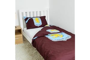 The Gift Scholars Officially Licensed Aston Villa FC Single Bedding Set – Reversible and Includes Pillowcase – Perfect for Kids – For Villans