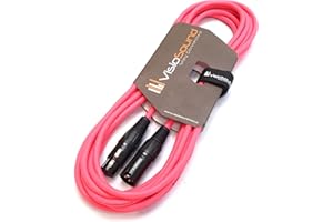 VisioSound Premium Microphone Lead Male XLR to Female XLR/Pro Noiseless Balanced Cable (6m, Pink)