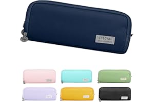 Yordawn Trousse Scolaire Trousse à Crayons Grande Capacité avec 3 Compartiments Trousse Scolaire pour Fille Garcon Femme Scolaires Papeterie Trousse Maquillage Organisateur Cadeau (Bleu Foncé)