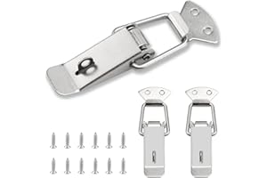 YIXISI 3 Piezas Cierre de Resorte, Cerradura de Palanca 112mm, con Anillo de Bloqueo, Cerrojo de Bloqueo del Gabinete, Corchete Traba para Caja de Herramientas, Cajcón, Baúl