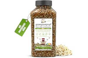 YamYamPop Popcorn Mais mit Geschmack süss - 1250g Premium Popcornmais für die Heißluft Popcornmaschine - süsses Popcorn, Zubereitung ohne Öl und Zucker - keine Gentechnik (süss)