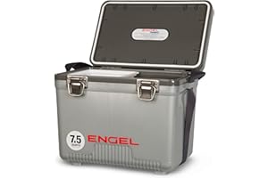 ENGEL Cooler Box 7.5qt (7.1 litres) Leak-Proof, Air Tight, Drybox Cooler for Camping, Fishing, Hiking, Small Hard Shell Lunchbox Cooler for Men & Women