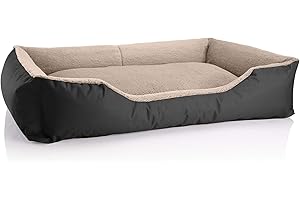 BedDog® Letto per Cane/Gatto Cuccia Teddy S Fino a XXXL, 14 Colori a Scelta, Cuscino per Cane, Divano per Cane, Cestino per Cane, Misura XXL, Nero/Beige