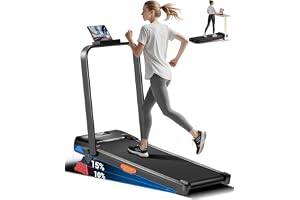Treadmill with 15% Incline Walking Pad Running Machine 10KM/H 3HP Motor | Under Desk Electric Folding Treadmills 4-in-1 for Home Compact Portable Quiet 136KG Capacity with Remote Control LED Display
