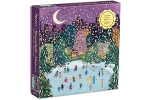 GALISON BOOKS 9780735366725 Merry Moonlight Skaters 500 Piece Foil Puzzle