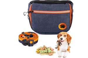 Vusddy Sac des Friandises pour Chien, Sac de Dressage pour Chien,Chien Pochette avec Ceinture Réglable, Sac de Nourriture de Formation avec la Grande Taille