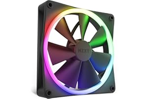NZXT F140 Wentylatory RGB - Zaawansowana personalizacja oświetlenia RGB - Pojedynczy zestaw (wentylator i kontroler RGB WYMAGANE, NIE WŁĄCZONE) - Wentylator 140 mm - Czarny