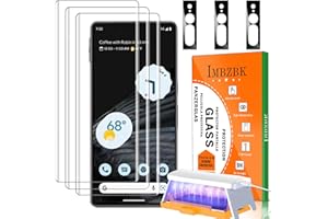 IMBZBK [3+3 Pack for Samsung Galaxy S24 Ultra Screen Protector Tempered Glass Accessories 3 Pack Glass with 3 Pack Camera Lens Protector for Pixel 5G Support Fingerprint Reader Case Friendly