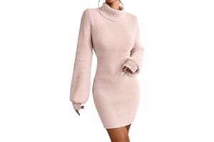 JUOIANTANG Strickkleid Damen Herbst Pullover Damen Lang Hüftkleid Für Frauen XS-XXL