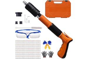 PRISMORIA Manual Mini Nail Gun Kit With Protective Goggles, 100Pcs Nails, Adjustable Cordless Air Nailer for Wood, Ceiling, Wire Hider, Fixture Install