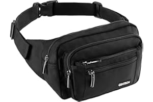GINTRON Bauchtasche Gürteltasche für Herren und Damen mit 6 Taschen, wasserdichte Hüfttasche mit verstellbarem Gurt, Große Kapazität Bauchtasche für Spaziergänge mit Hunden Wandern Laufen und Reisen