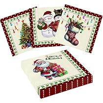Weihnachtsservietten Mit Rentiermotiv, 40 Stück, 3-lagig, Festliches Papier Für Tischdeko