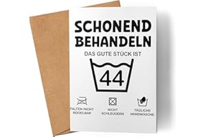 Lilavie-Design Schonend Behandeln Das Gute Stück ist 44 Karte 44. Geburtstag Lustige Geburtstagskarte Mann Frau