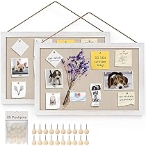 INNOVART Tablón De Anuncios De Corcho Blanco De 40 X 30 Pulgadas Con 10 Chinchetas, Tablero De Corcho Con Marco De Madera Blanca, Tablero De Anuncios De Corcho Blanco, Tablero De Mensajes Enmarcado