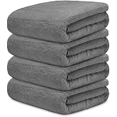 DECASATEXTIL Set of 4 Extra Large Bath Towels 100 x 150 cm Cotton 450 g/m&sup2; &ndash; Premium and Absorbent Shower Towels for Home, Sp