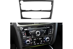 OYDDL Carbon Fibre Car Centre Console Navigation CD Panel Air Outlet Cover Trim Compatible with Audi A4 B8 A5 S4 S5 Q5 RS4 RS5 Interior Accessories (CD, C)
