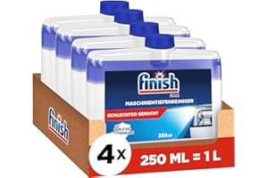 ‎FINISH Finish Maschinentiefenreiniger – Flüssiger Maschinenreiniger gegen Kalk und Fett für eine saubere Spülmaschine – Sparpack mit 4 x 250 ml Maschinenpfleger