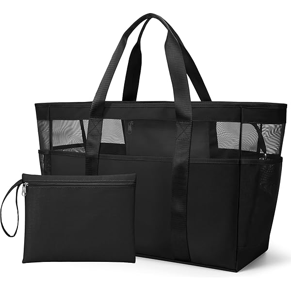 Gobesty Extra Große Strandtasche Netztasche 70x45x18cm - Faltbar, Wasserdicht (25kg Tragkraft)