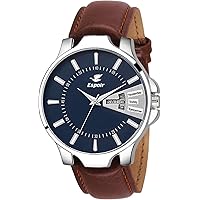 Espoir Analogue Leather Strap Day and Date Men's Boy's Watch - ES2348