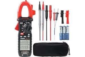 MAYILON MY2022B Pinza Amperimétrica, Multímetro Digital con Medición de AC/DC Voltaje y Corriente, NCV, LowZ, Capacitancia, Resistencia, Temperatura, Diodos, Continuidad, Frecuencia