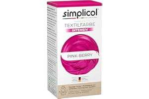 simplicol Tinte textil intenso, color rosa-berry, fácil de teñir en la lavadora, color líquido y polvo de fijación, 1 unidad
