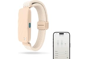 Homedics WakeBand Braccialetto con Allarme Vibrante - Sveglia silenziosa con 9 Modalità e Funzione Snooze, Controllo dell'app, Sveglia con Vibrazione Delicata, Fascia in Tessuto Morbido, Crema