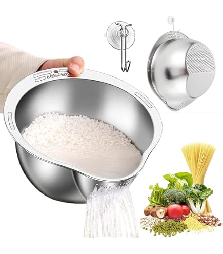 Reiswäscher Sieb Mit Messskala - Praktische Waschschüssel Für Getreide & Obst
