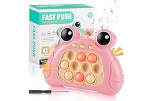 TODARRUN Quick Push Game Toys Handheld Fast Speed Push Game for Boys Girls 3-12, Pop Fidget Game Toys Sensory Toys for Teens and Adults, Push Bubble Light up Puzzle Game for Autistic Children Gifts