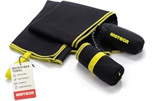 ‎METEOR Ręcznik z Mikrofibry Szybkoschnący Szybkoschnacy Chłonny Kompaktowy Lekki Idealny na Siłownię Basen Fitness Pływanie Podróże Kemping Plaża Joga Kąpiel Prysznic Suchy Dzieci Mężczyźni Kobiety