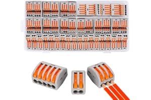 Connecteurs de fil compacts, connecteurs d'épissage compacts Aigreat 100pcs, assortiment d'écrous à levier, répertoriés CE et conformes RoHS (100PCS)