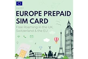 ‎TRAVSIM travSIM Europe SIM Card | 10 GB danych mobilnych z prędkością 4G/5G | bezpłatny roaming w Wielkiej Brytanii, Szwajcarii i ponad 30 krajach UE, plan na karcie SIM Europy jest ważny przez 30 dni