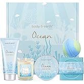 Gifts for Women BODY & EARTH Birthday Gifts for Women, Gift Set 5Pcs Ocean Bath Spa Gift Set, Women's Gift Baskets Travel Kit