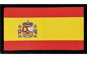 PANDIUI23 Parches Militares Bordados Bandera España con Colores Oficiales - Escudo Moteros, Parches España Bordados - Parches España Militares, parche España