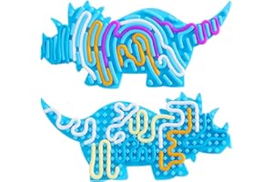 MOZKKIZ Dinosaur Sensorik Activity Board, Silikon Sensory Fidget Spiel Toys, with Travel Bag 12 Strings, Sensorisches Spielzeug aktivityboard Baby Autismus Spielzeug(Zufällige Farbe) Dinosaurier-Stressball