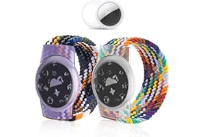 AirTag Kinder Armband [Direkt tragen, Keine Anpassung erforderlich], MOWYEOK Air Tag Kleinkind Nylon Hülle, Für Apple AirTags Halter (Klein 12~14cm, Bunt)