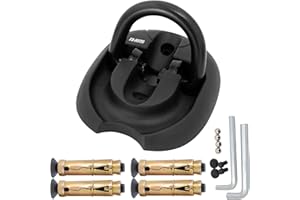 FD-MOTO Hardened Flip Up/Down Steel Ground Wall Chain Anchor Motorbike Lock (4 Bolts) Security Locking Point for Motorcycle Bike Bicycle